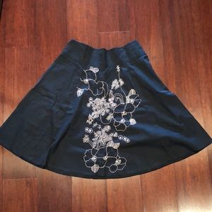 Adorable fit/flare skirt with embroidery